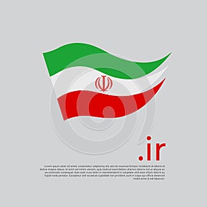 Iran flag. Stripes colors of the iranian flag on a white background. Vector design national poster with at domain, place for text