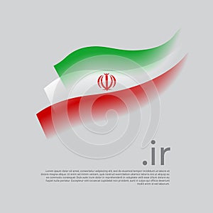 Iran flag watercolor. Stripes colors of the iranian flag on a white background. Vector stylized design national poster with at