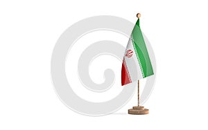 Iran flagpole with white space background image
