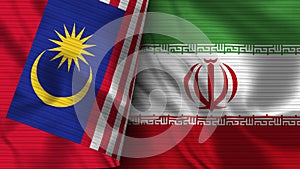 Iran and Malaysia Realistic Flag Ã¢â¬â Fabric Texture Illustration