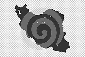 Iran  map with gray tone on  png or transparent  background,illustration,textured , Symbols of Iran, vector illusrtation photo