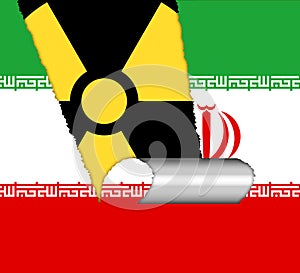 Iran Nuclear Deal Flags - Negotiation Or Talks With Usa - 2d Illustration