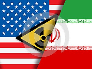 Iran Nuclear Sign - Deal Negotiation Or Talks With Usa - 2d Illustration