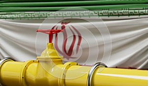 Iran oil and gas fuel pipeline. Oil industry concept. 3D Rendering