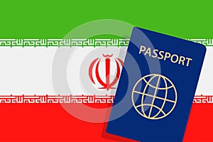 Iran Passport. Irani Flag Background. Vector illustration photo