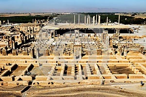 Iran. Persepolis is the capital of the ancient Achaemenid kingdom. Ancient ruins. Persia. View from above