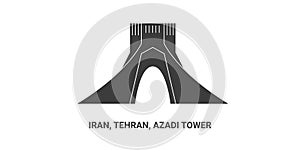 Iran, Tehran, Azadi Tower, travel landmark vector illustration photo