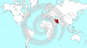 Iran on the world map