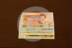 Iranian Banknotes, 5000 rials, 10000 rials, 20000 rials, 50000 rials and 100000 rials