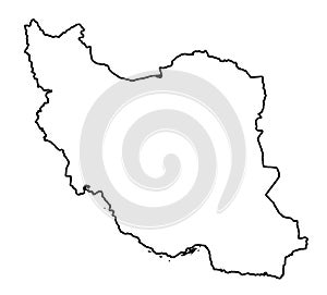 Iranian Outline Silhouette Map