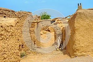 Iranian pise-walled village