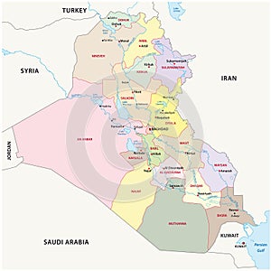 Iraq administrative divisions map photo