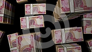 Iraq Dinar money banknote pack loop animation