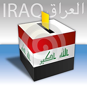 Iraq elections, box vote, vector illustration