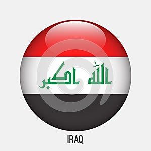 Iraq flag in circle shape.