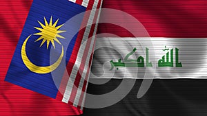 Iraq and Malaysia Realistic Flag Ã¢â¬â Fabric Texture Illustration