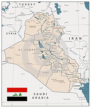 Iraq Map Old colors