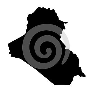 Iraq map silhouette vector illustration photo