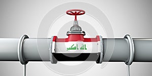 Iraq oil and gas fuel pipeline. Oil industry concept. 3D Rendering