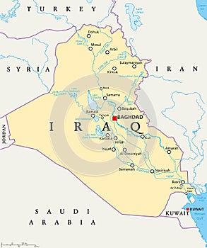 Iraq Political Map photo