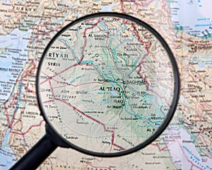 Iraq under magnifier photo