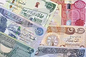 Iraqi dinar a background