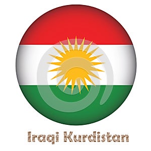 Iraqi Kurdistan Flag Round Shape Vector