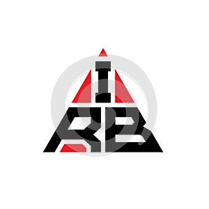 IRB triangle letter logo design with triangle shape. IRB triangle logo design monogram. IRB triangle vector logo template with red