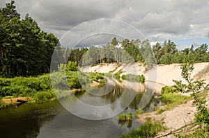 Irbe river and beautiful steep banks, Latvia photo