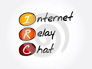 IRC - Internet Relay Chat acronym, technology concept background