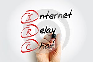 IRC - Internet Relay Chat acronym, technology concept background