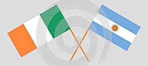 Ireland and Argentina. The Irish and Argentinean flags. Official colors. Correct proportion. Vector