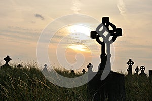 Ireland cemetery at sunset 1