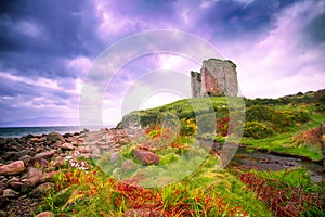 Ireland Coast and Castle Ruins