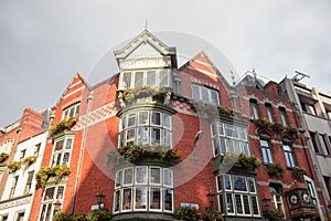 Ireland, Dublin - 20 October 2022: The exterior facade of the O'Neill's restaurant in the historic center of