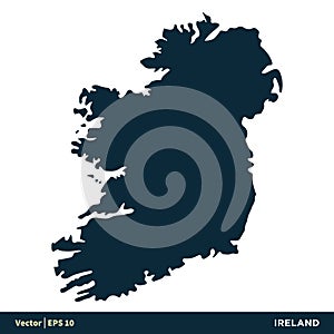 Ireland - Europe Countries Map Vector Icon Template Illustration Design. Vector EPS 10.