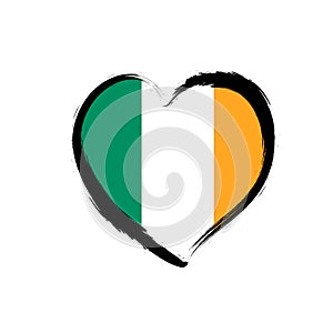 Ireland flag clover irish eurovision. Dublin ireland love heart shape vector