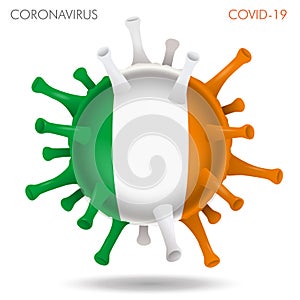 Ireland flag in virus shape