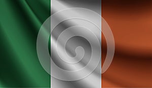 Ireland flag waving. background for patriotic and national design. illustration