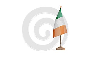 Ireland flagpole with white space background image