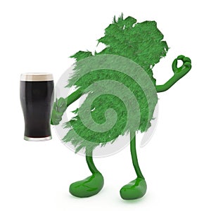 Ireland and glass mug of dark beer
