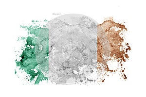 Ireland, Irish flag background painted on white paper with watercolor