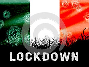 Ireland lockdown or curfew to stop covid19 epidemic - 3d Illustration