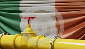 Ireland oil and gas fuel pipeline. Oil industry concept. 3D Rendering