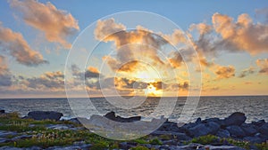 Ireland, perfect summer sunset in Doolin.