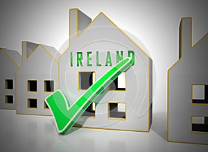 Ireland Real Estate Property Symbol Illustrating Home Purchase Or Renting - 3d Illustration