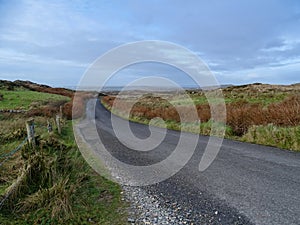 Ireland road trip, road in the countryside, travel destination