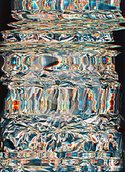 Iridescent abstract background glitched foil