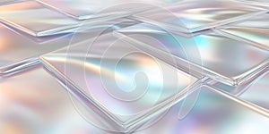 Iridescent abstract background with overlapping shiny square patterns