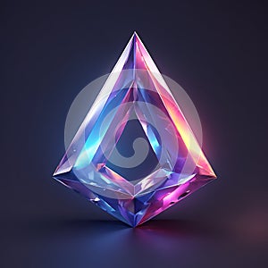 Iridescent Crystal with a Diamond Shape
